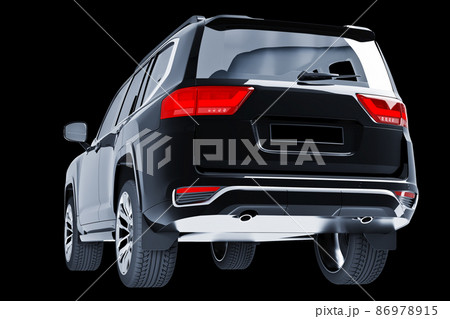 black SUV isolated on blsck background 3d model 86978915