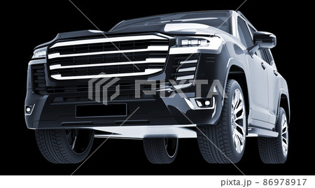 black SUV isolated on blsck background 3d model 86978917