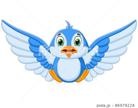 cute bird cartoon on a white background 86979228
