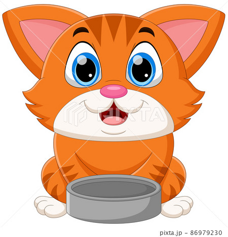 cute cat cartoon on a white background 86979230