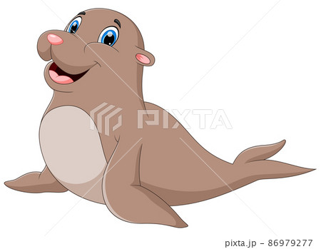 cute seal cartoon isolated on white background 86979277