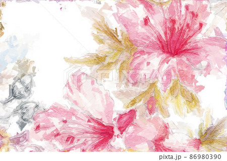 Abstract beautiful oil painting flower vintage illustration 86980390