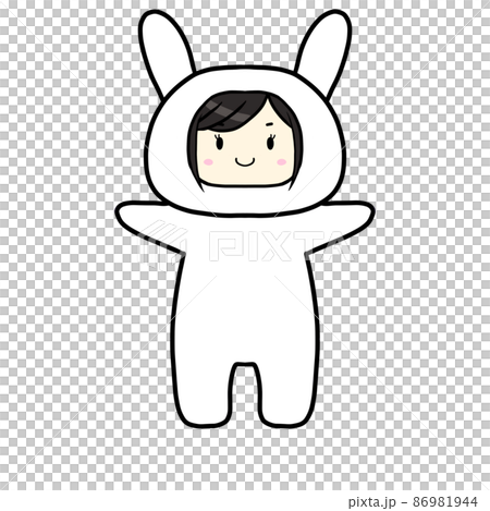 兔子服裝的女孩,白色 兔子服裝的女孩,白色 86981944