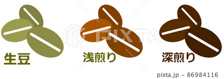 コーヒー豆を焙煎した種類のイラスト 86984116