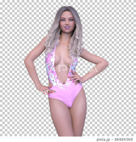 A woman in a bathing suit 86984369