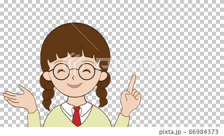 Female student with smiling round glasses 86984373