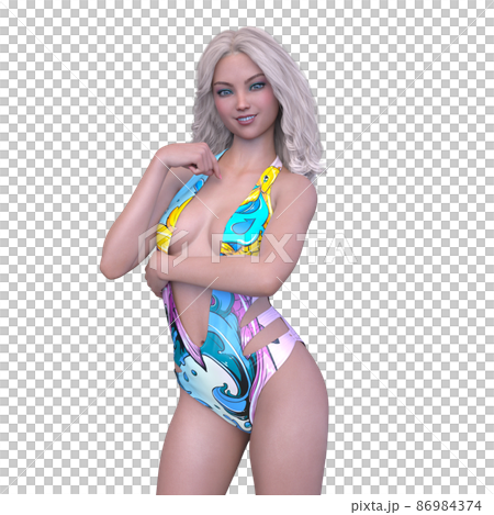 A woman in a bathing suit 86984374