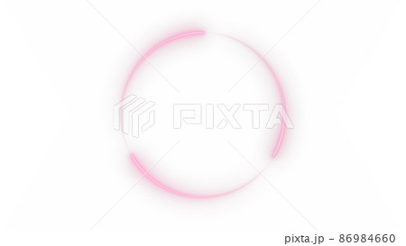 CGサークル　3つの光る光点と円形になびく光跡 86984660