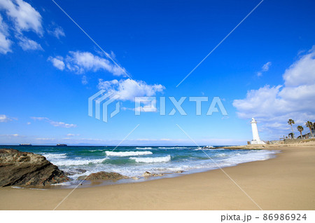美浜町 晴天の野間崎灯台 美浜町 晴天の野間崎灯台 86986924
