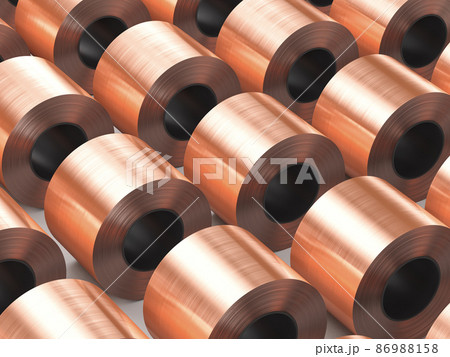 roll of copper sheets or heap of copper tapes 86988158
