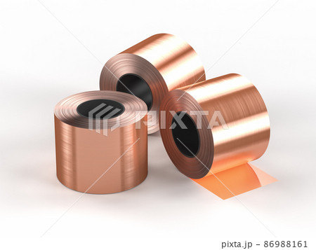 roll of copper sheets or heap of copper tapes 86988161