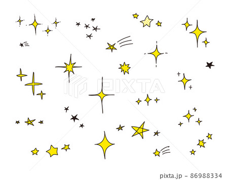 ☆きらきら星☆ʕ•ᴥ•ʔ♡ 手描き キラキラ 星 イラスト セットのイラスト素材 [86988334] - PIXTA