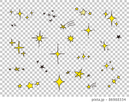 Hand drawn glitter star illustration set Hand drawn glitter star illustration set 86988334