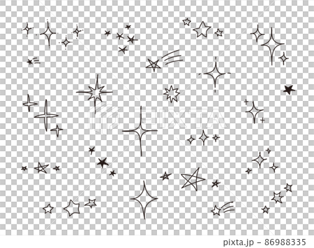 Hand-painted glitter star monochrome illustration set 86988335