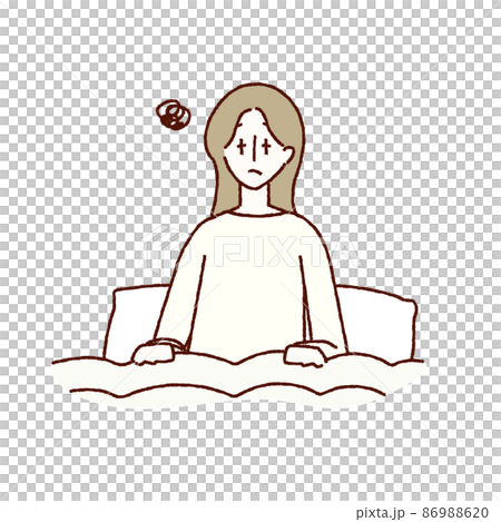 具合が悪そうな女性のイラスト 具合が悪そうな女性のイラスト 86988620
