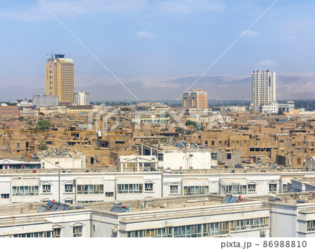 中国 新疆ウイグル自治区 カシュガル旧市街俯瞰 / Kashgar, Xinjiang, China 86988810