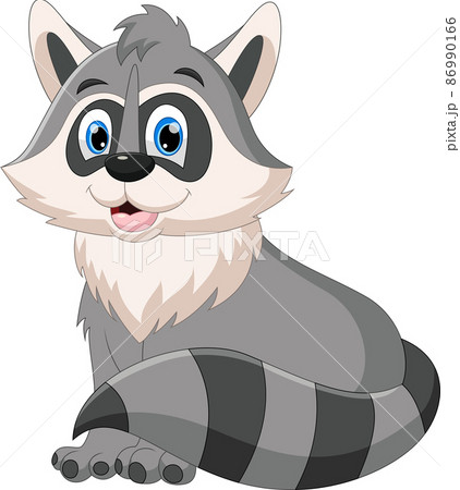 cute raccoon cartoon isolated on white background cute raccoon cartoon isolated on white background 86990166