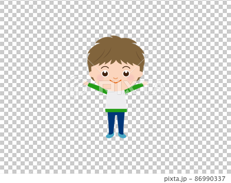 A boy who spreads his hands 86990337