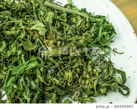 The cannabis dry leaf for medical or food concept 86990967