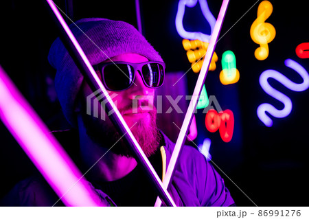 futuristic cyber neurology concept colorful background innovation in prosthetic 86991276