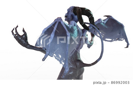 Demon isolated in white background 3d illustration 86992003