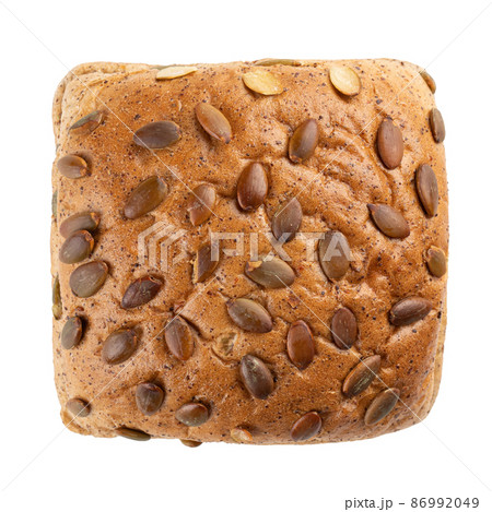 Isolated loaf of hemp bread with pumpkin seeds 86992049