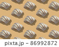 Background from sea shells. Isometric view. 86992872
