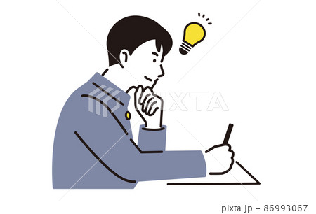 人物 勉強をする中学生の男の子 人物 勉強をする中学生の男の子 86993067