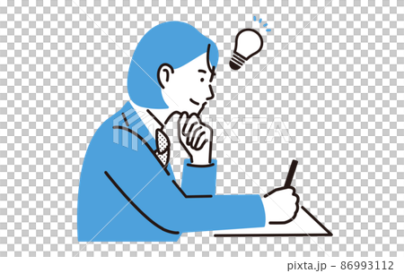 人物 勉強をする高校生の女の子 86993112