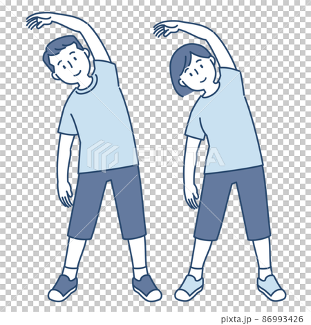 Young men and women playing gym Young men and women playing gym 86993426