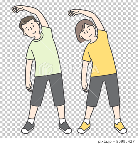 Young men and women playing gym Young men and women playing gym 86993427