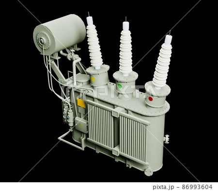 transformer isolated on black background 3d model 86993604