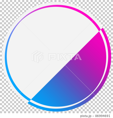 Circular neon color frame pink & blue white plate Circular neon color frame pink & blue white plate 86994691