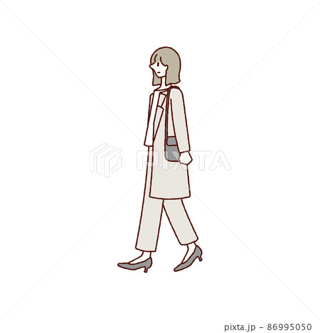 歩いているスーツの女性のイラストのイラスト素材 歩いているスーツの女性のイラストのイラスト素材