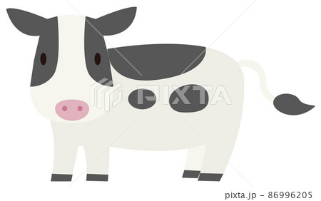 シンプルで可愛い乳牛のキャラクター シンプルで可愛い乳牛のキャラクター 86996205
