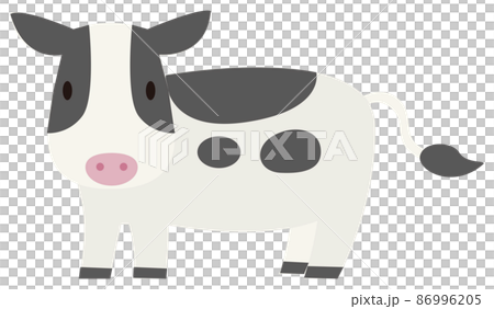 シンプルで可愛い乳牛のキャラクター シンプルで可愛い乳牛のキャラクター 86996205
