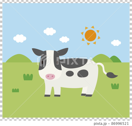 Illustration of a simple and cute farm cow Illustration of a simple and cute farm cow 86996521