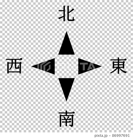 シンプルで分かりやすい東西南北のマークのイラスト素材 86997691