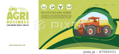 Agricultural banner with a tractor in the field Agricultural banner with a tractor in the field 87000431
