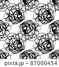 Vector Messy Brush Seamless Pattern Grange Minimalist Geometric Design in Black Color. Modern Grung Collage Background 87000454