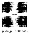 Grunge Set Brush Shape Vector Strokes in Black color on white background. Hand painted grange elements. Ink drawing. Dirty artistic design . Place for text, quote, information, company name. 87000465