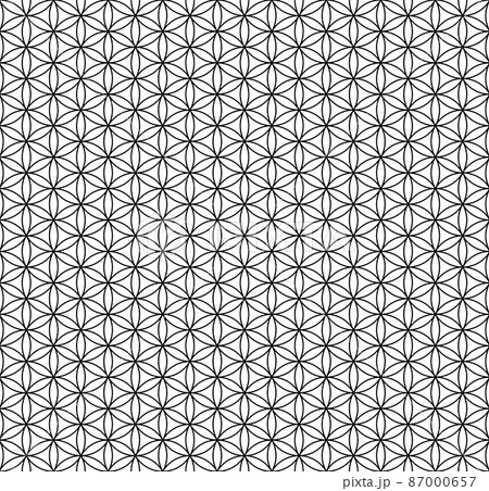 Flower of Life pattern, and seamless tile to use as a background. Hexagonal arranged circles, generate a flower petal pattern, that can be endlessly lined up in all directions. Sacred geometry. Vector Flower of Life pattern, and seamless tile to use as a background. Hexagonal arranged circles, generate a flower petal pattern, that can be endlessly lined up in all directions. Sacred geometry. Vector 87000657