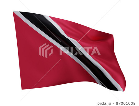 3d illustration flag of Trinidad and Tobago . Trinidad and Tobago high resolution flag isolated against white background. 3d rendering 87001008