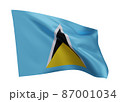 3d illustration flag of Saint Lucia. Saint Lucia high resolution flag isolated against white background. 3d rendering 3d illustration flag of Saint Lucia. Saint Lucia high resolution flag isolated against white background. 3d rendering 87001034
