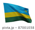 3d illustration flag of Rwanda. Rwandan high resolution flag isolated against white background. 3d rendering 3d illustration flag of Rwanda. Rwandan high resolution flag isolated against white background. 3d rendering 87001038