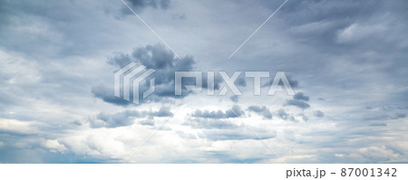 Overcast blue sky on a daytime, natural sky background 87001342