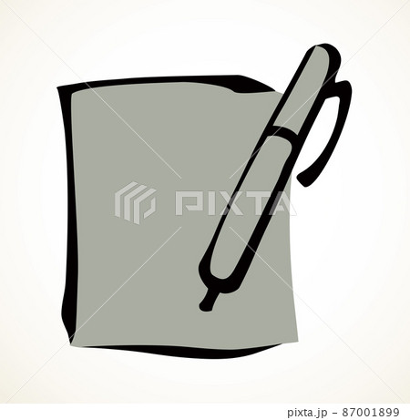 Sheet of paper with pen. Vector drawing Sheet of paper with pen. Vector drawing 87001899