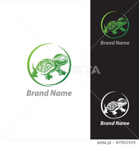 turtle wearing glasses vector illustration of a wildlife animal logo design 87002424