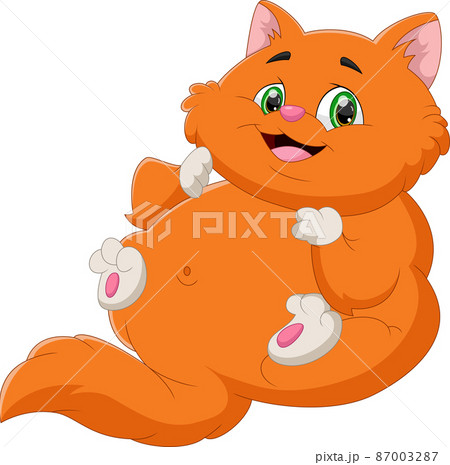 fat cat posing cute and smiling fat cat posing cute and smiling 87003287