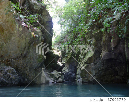 Sunny view of the landscape during a river tracing event Sunny view of the landscape during a river tracing event 87003779